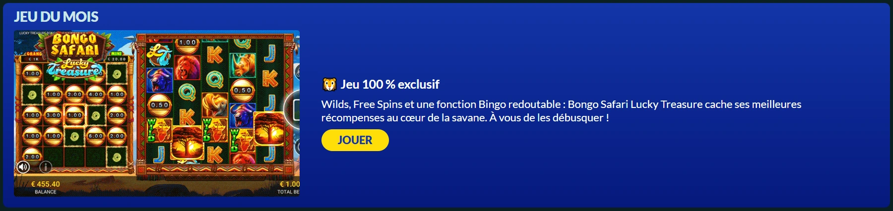 bonus gratuit sans dépôt casino lucky treasure